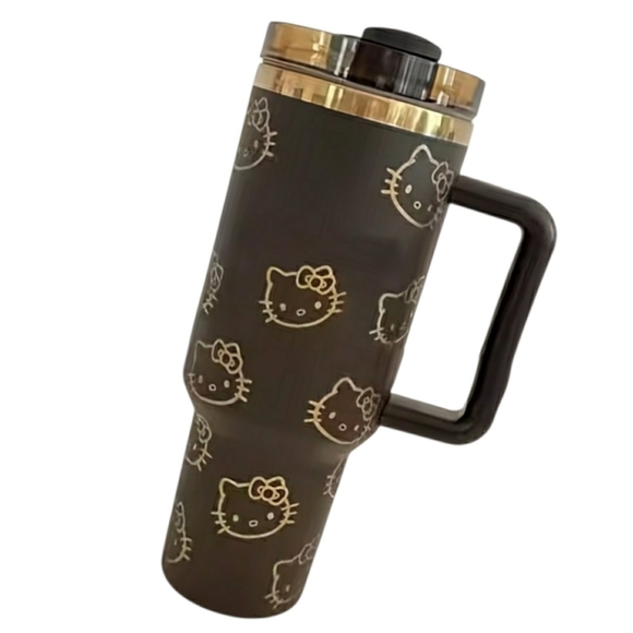 Stanley Other - NIB! Limited Edition STANLEY Brown Travel Mug w/ Gold HELLO KITTY